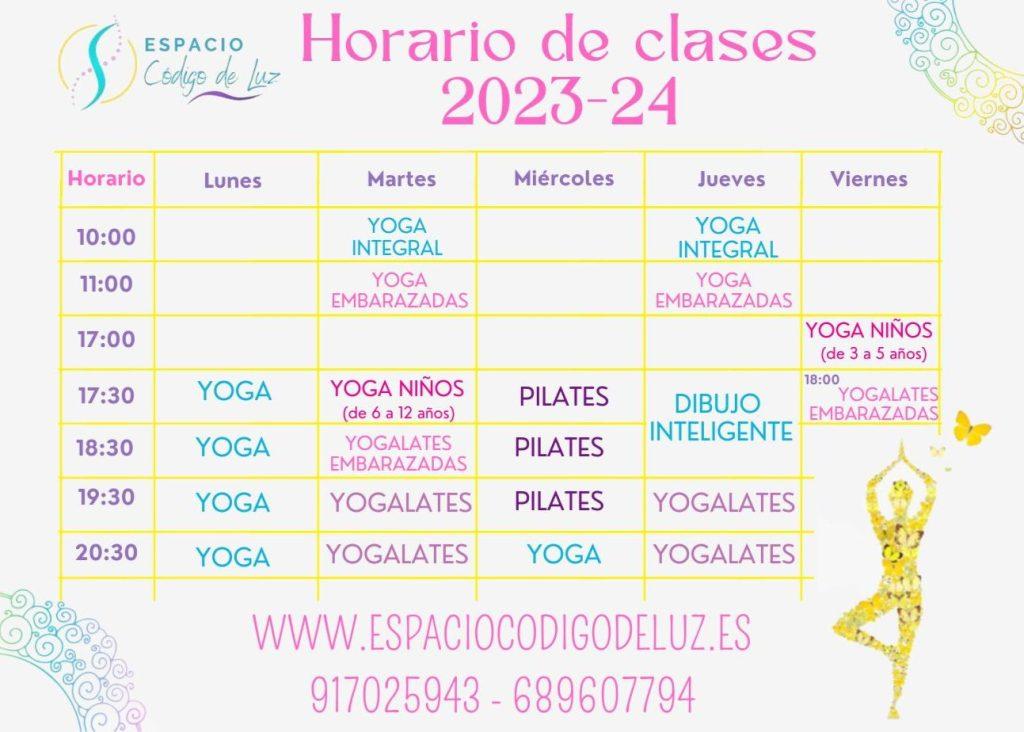 Horario Actividades 2023 Espacio Codigo De Luz